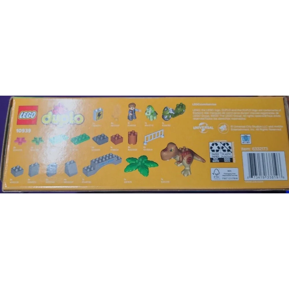 100% COMPLETE! LEGO DUPLO 10939 DINOSAUR BREAKOUT JURASSIC WORLD T REX & TRICERA